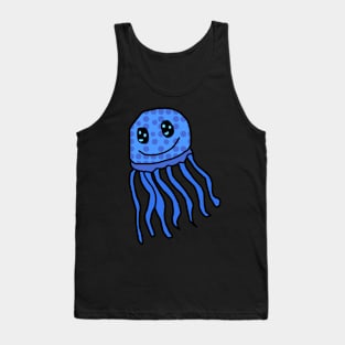 Blue Poke Dot Jellyfish Tank Top